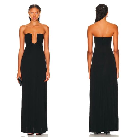 Christopher Esber Dresses & Skirts - Christopher Esber Arced Palm Strapless Black Maxi Dress Size 6